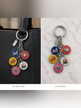 Coach Girlie Snaps Multi Mix Charm Keychain